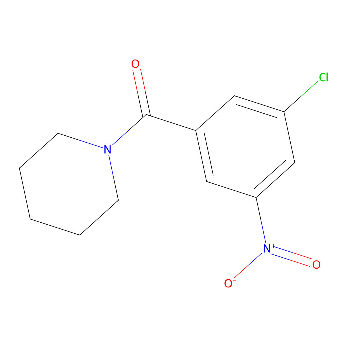 1-(3-Chloro-5-nitrobenzoyl)piperidine molecular structure, CAS 1496822-57-1