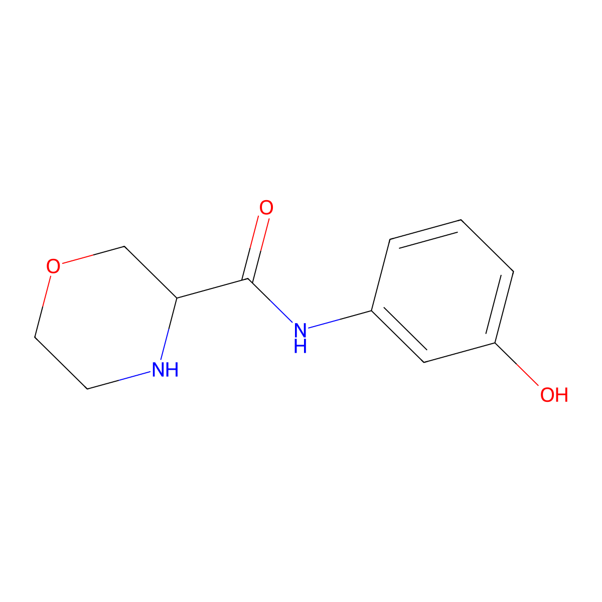 N-(3-hydroxyphenyl)morpholine-3-carboxamide molecular structure, CAS 1496823-73-4