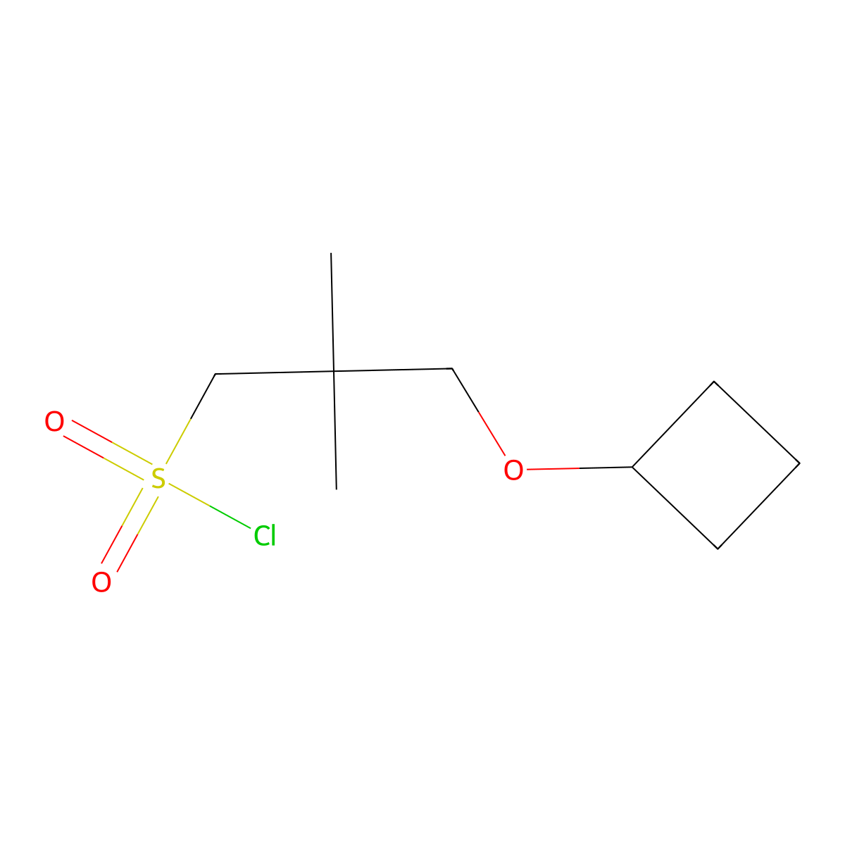3-Cyclobutoxy-2,2-dimethylpropane-1-sulfonyl chloride molecular structure, CAS 1496824-86-2