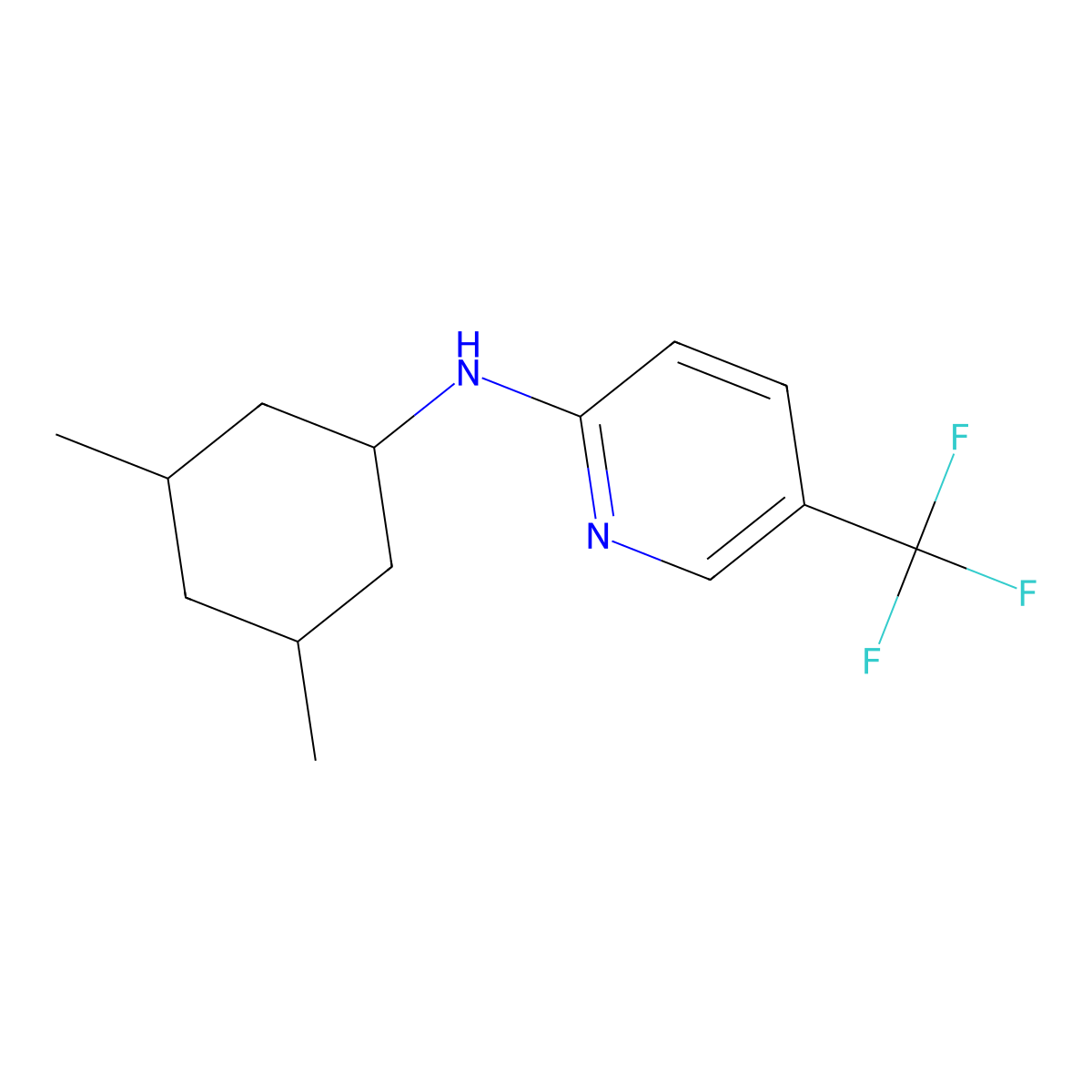 N-(3,5-dimethylcyclohexyl)-5-(trifluoromethyl)pyridin-2-amine molecular structure, CAS 1496833-96-5
