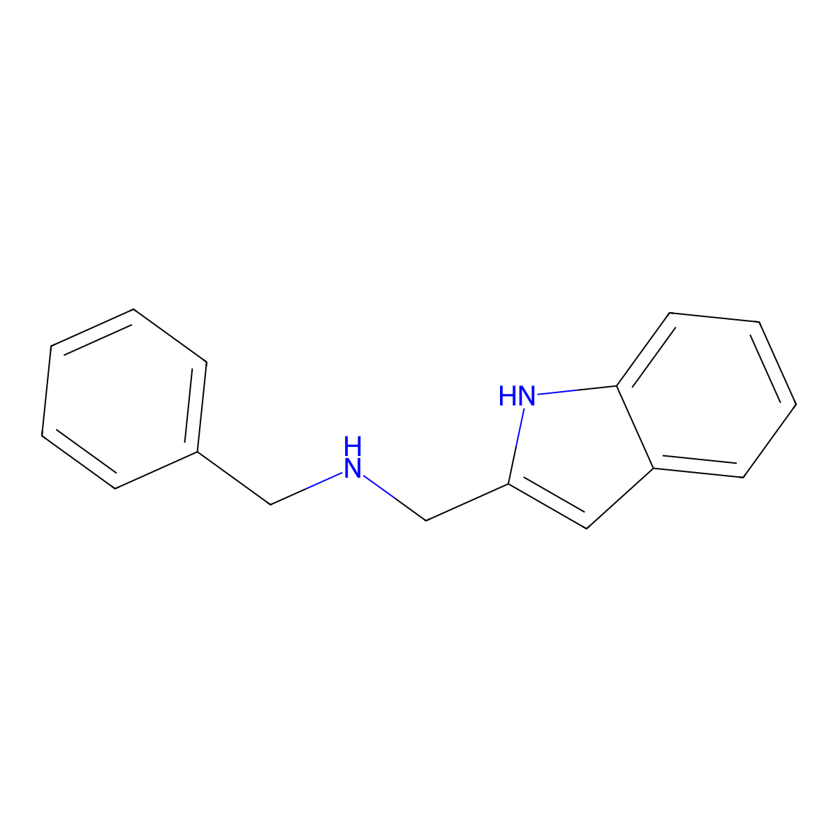 N-((1H-indol-2-yl)methyl)(phenyl)methanamine molecular structure, CAS 149685-64-3