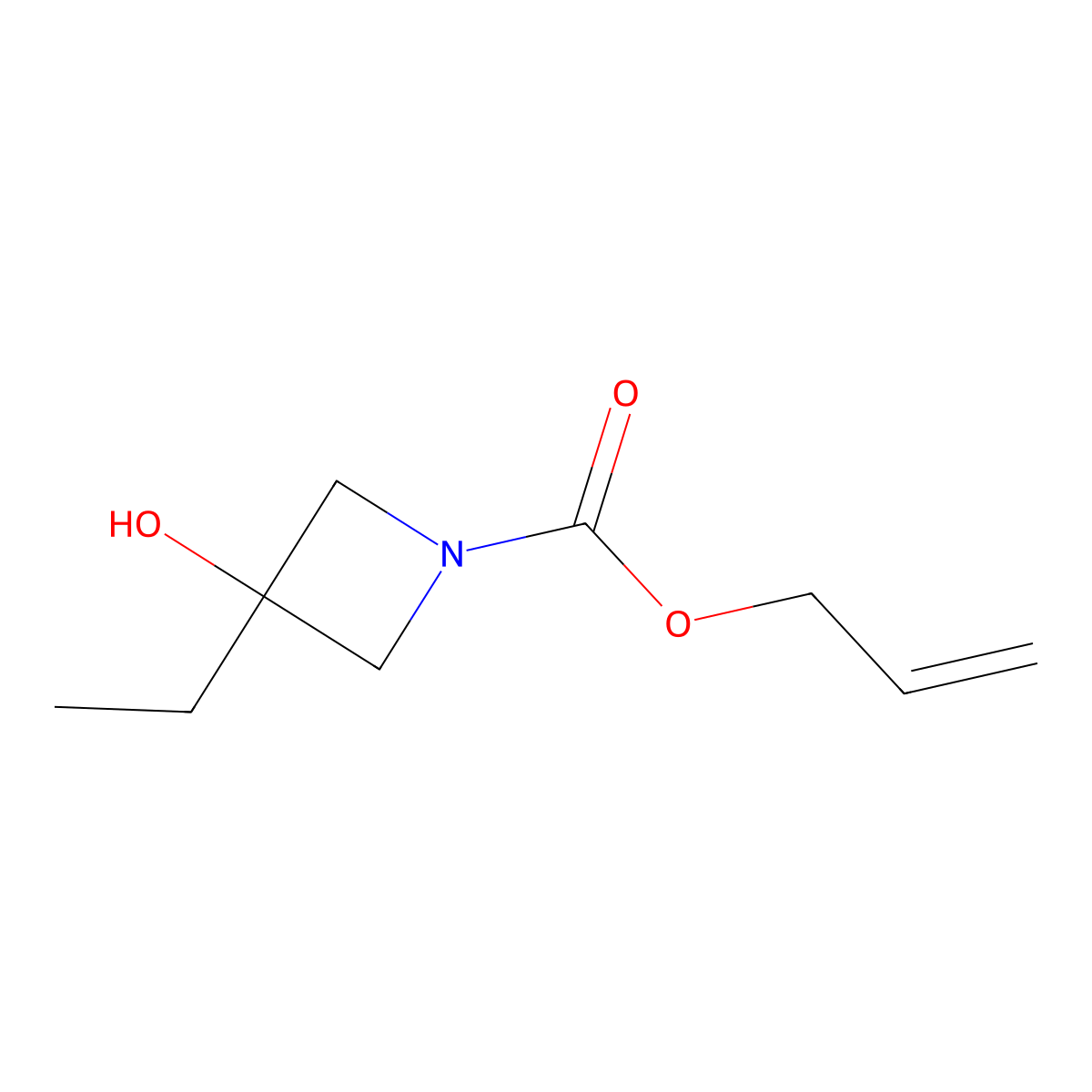 Prop-2-en-1-yl 3-ethyl-3-hydroxyazetidine-1-carboxylate molecular structure, CAS 1496853-89-4