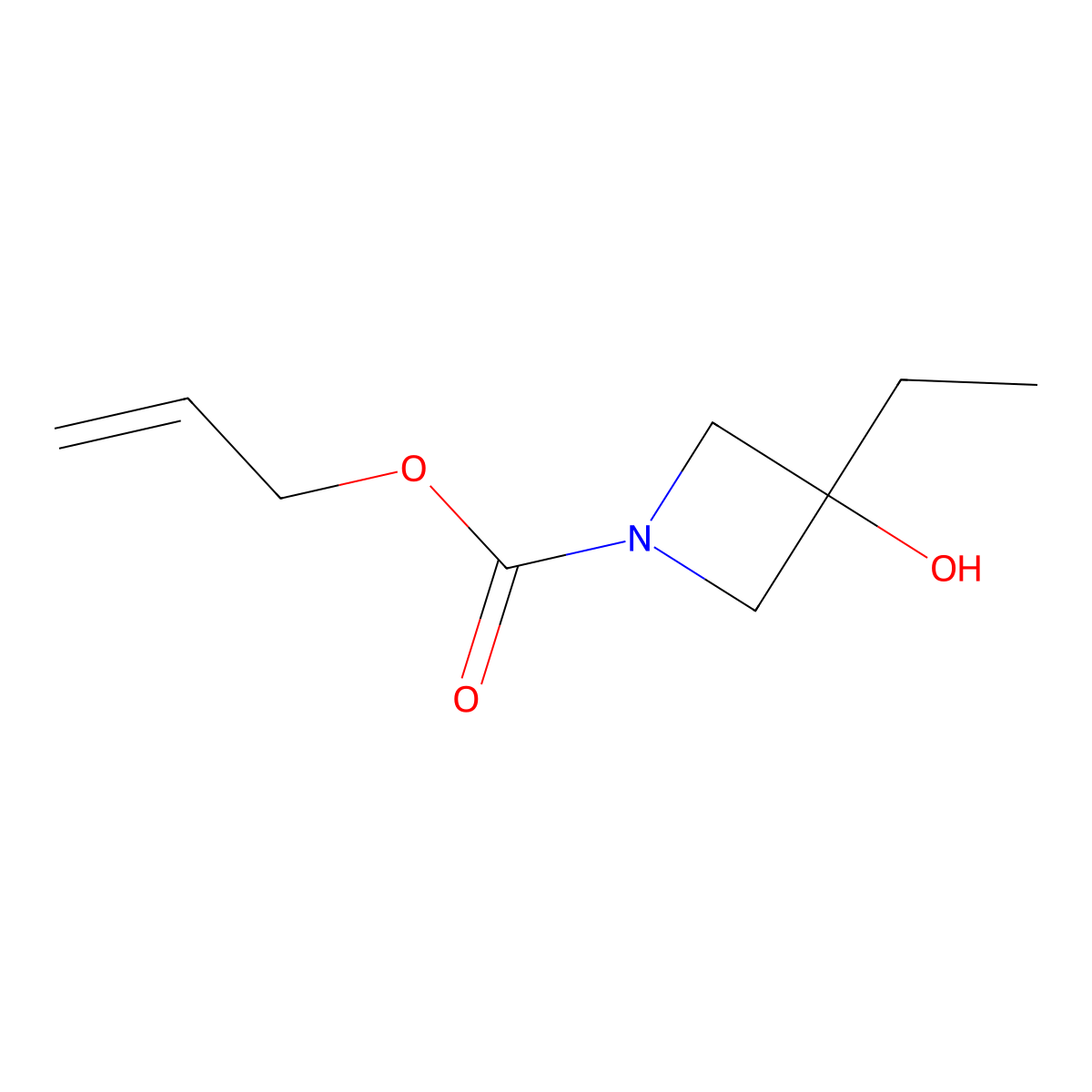 Prop-2-en-1-yl 3-ethyl-3-hydroxyazetidine-1-carboxylate molecular structure, CAS 1496853-89-4