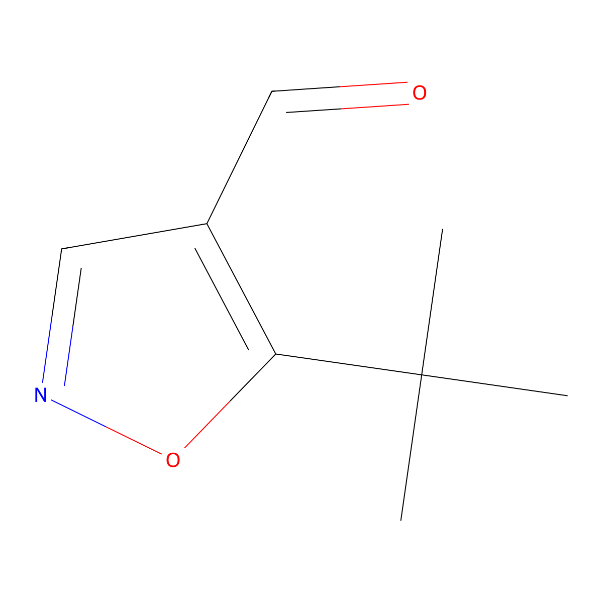 5-Tert-butyl-1,2-oxazole-4-carbaldehyde molecular structure, CAS 1496866-52-4