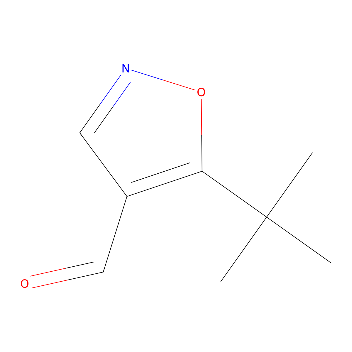 5-Tert-butyl-1,2-oxazole-4-carbaldehyde molecular structure, CAS 1496866-52-4