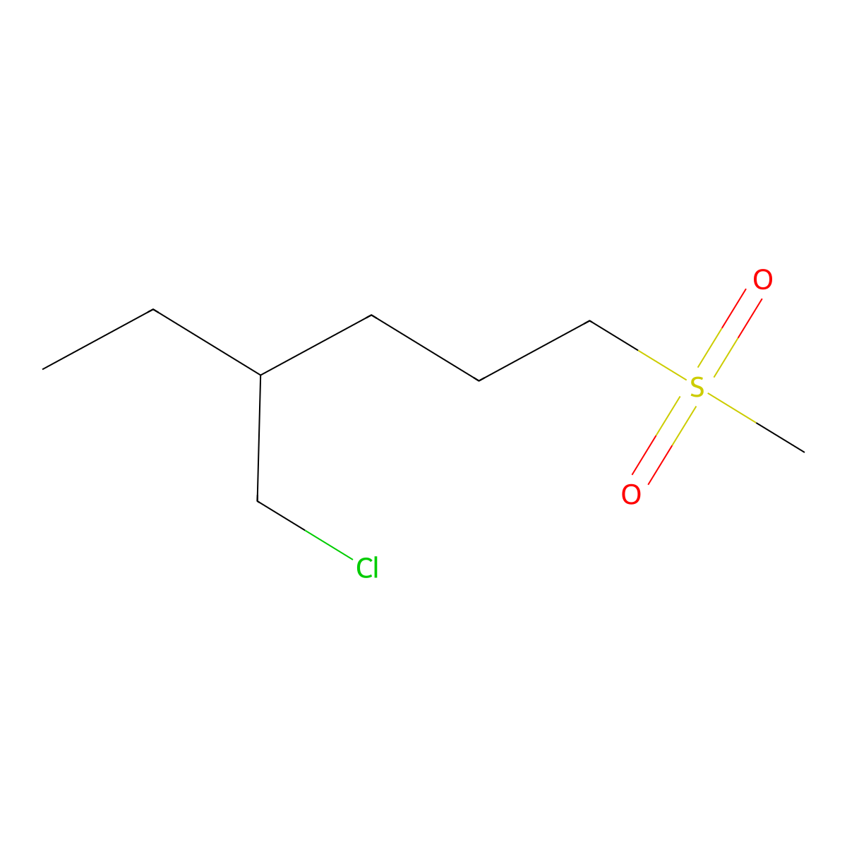 4-(Chloromethyl)-1-methanesulfonylhexane molecular structure, CAS 1496868-41-7
