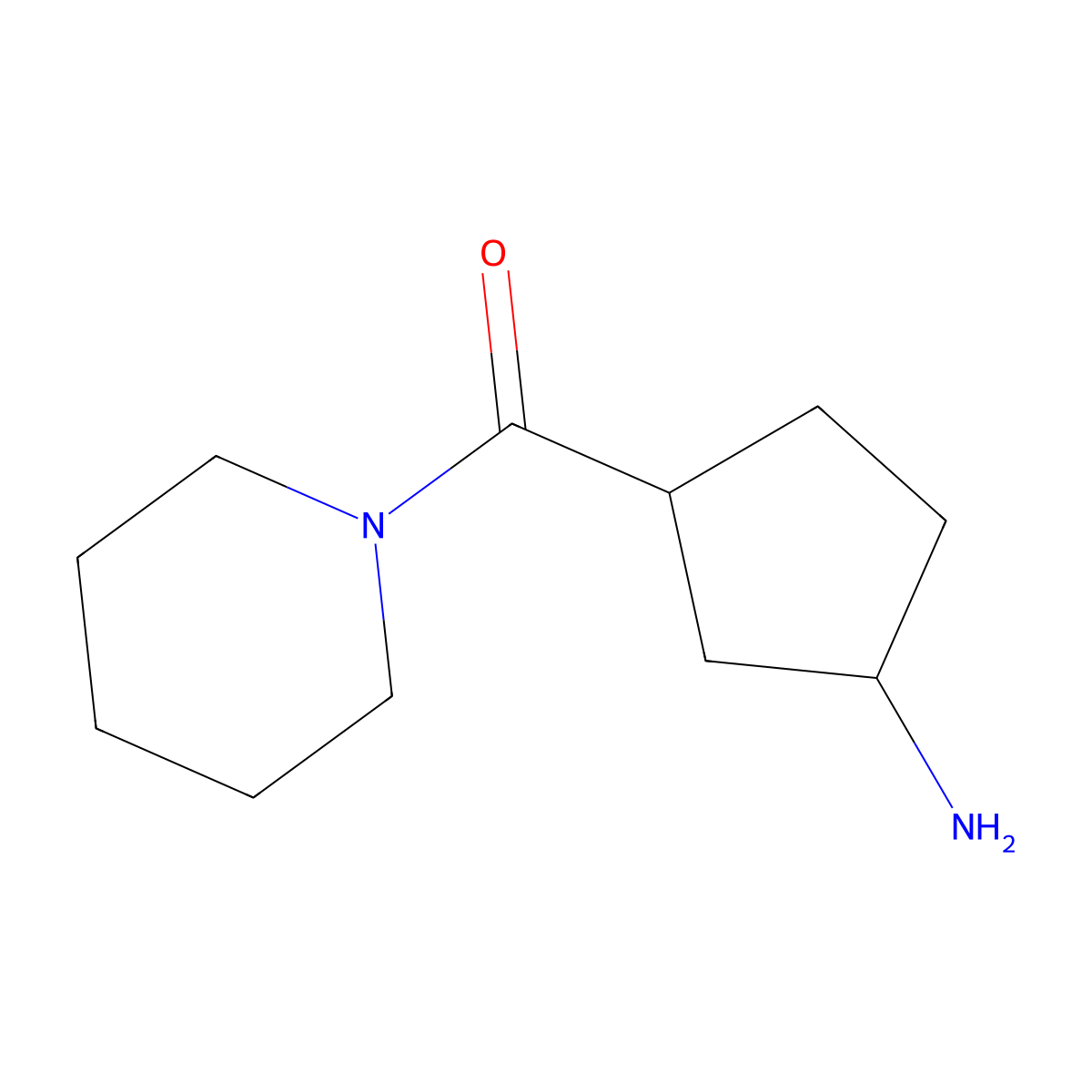 3-(Piperidine-1-carbonyl)cyclopentan-1-amine molecular structure, CAS 1496871-83-0