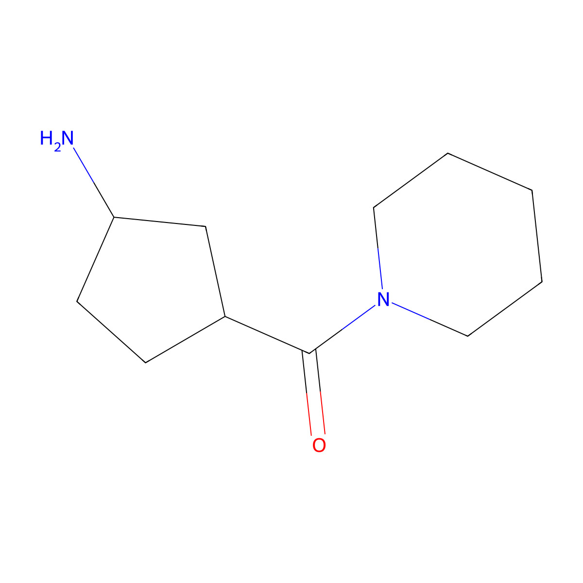 3-(Piperidine-1-carbonyl)cyclopentan-1-amine molecular structure, CAS 1496871-83-0