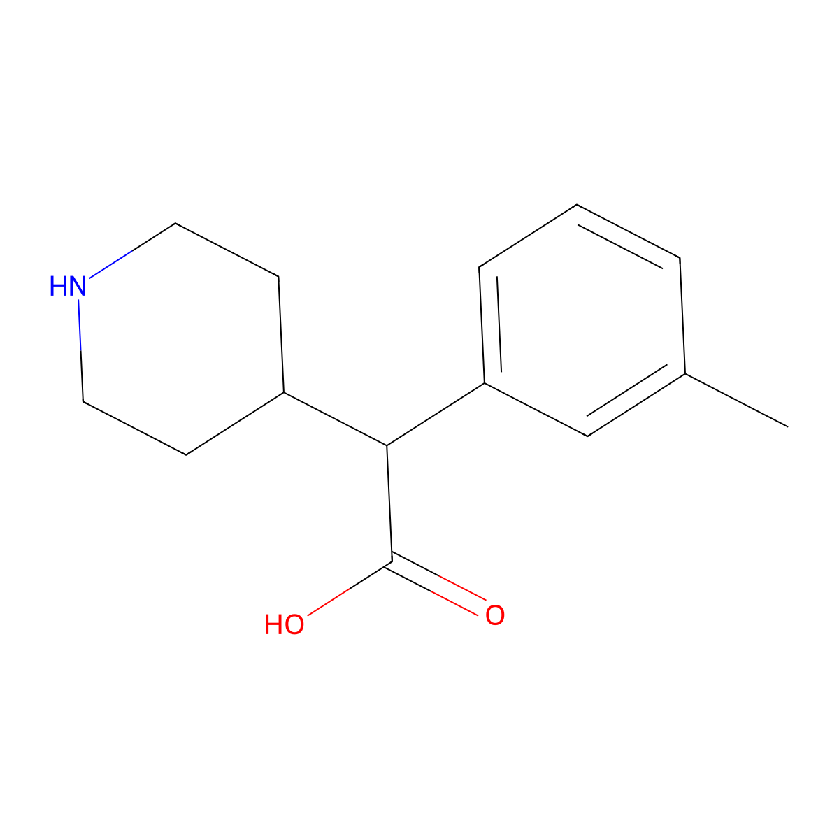 2-(3-Methylphenyl)-2-(piperidin-4-yl)acetic acid molecular structure, CAS 1496886-21-5