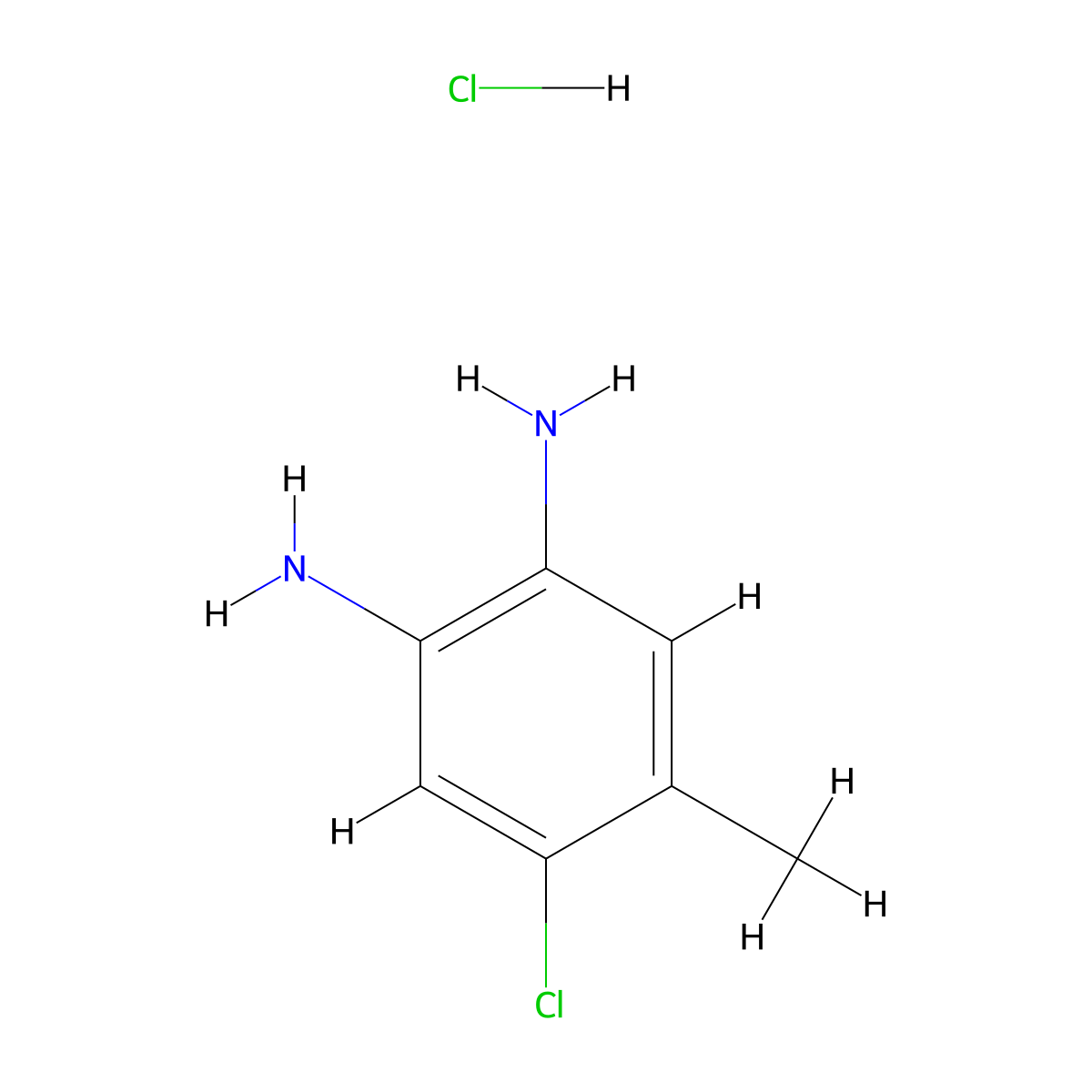 4-Chloro-5-methylbenzene-1,2-diamine hydrochloride molecular structure, CAS 149689-78-1