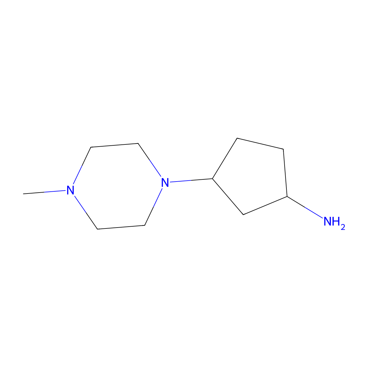 3-(4-Methylpiperazin-1-yl)cyclopentan-1-amine molecular structure, CAS 1496890-16-4