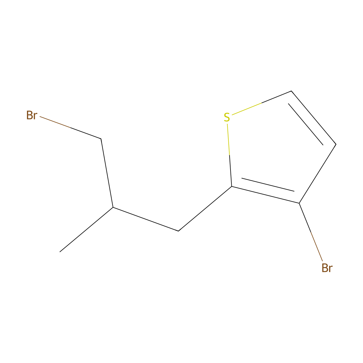 3-Bromo-2-(3-bromo-2-methylpropyl)thiophene molecular structure, CAS 1496893-62-9