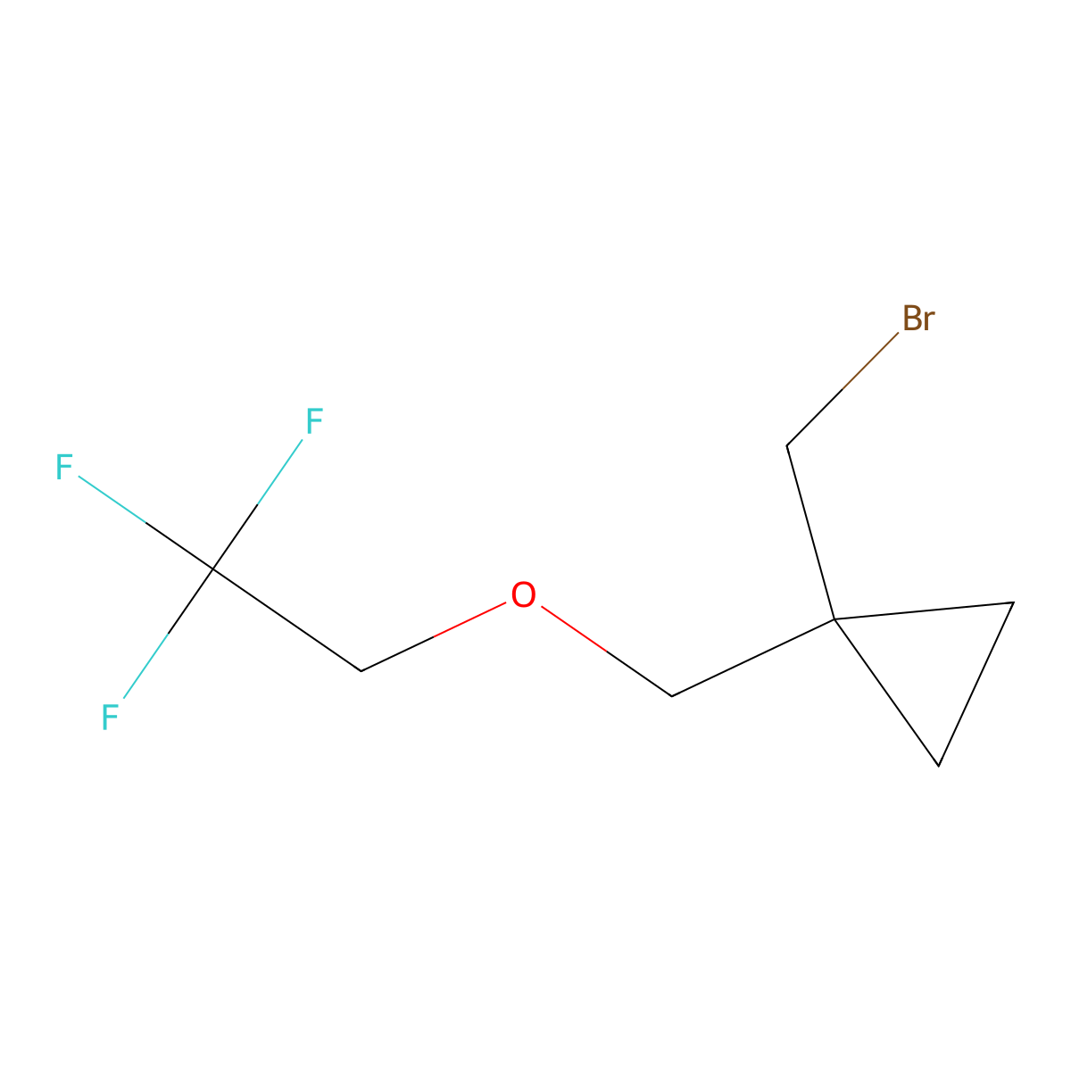 1-(Bromomethyl)-1-((2,2,2-trifluoroethoxy)methyl)cyclopropane molecular structure, CAS 1496897-69-8
