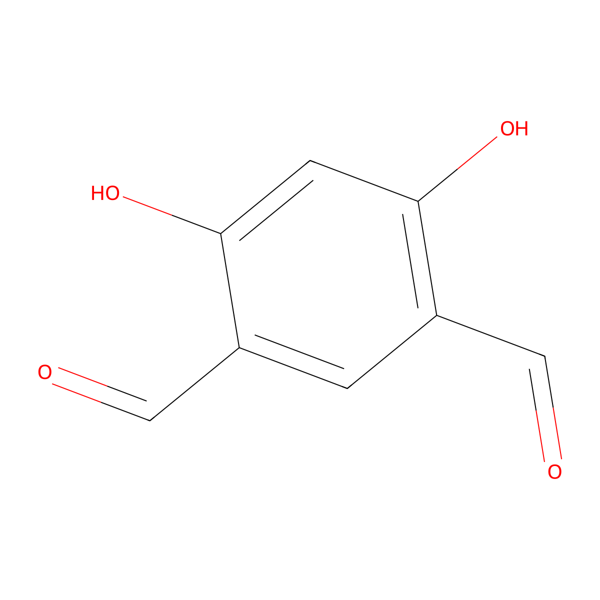 1,3-Benzenedicarboxaldehyde, 4,6-dihydroxy- molecular structure, CAS 14969-34-7