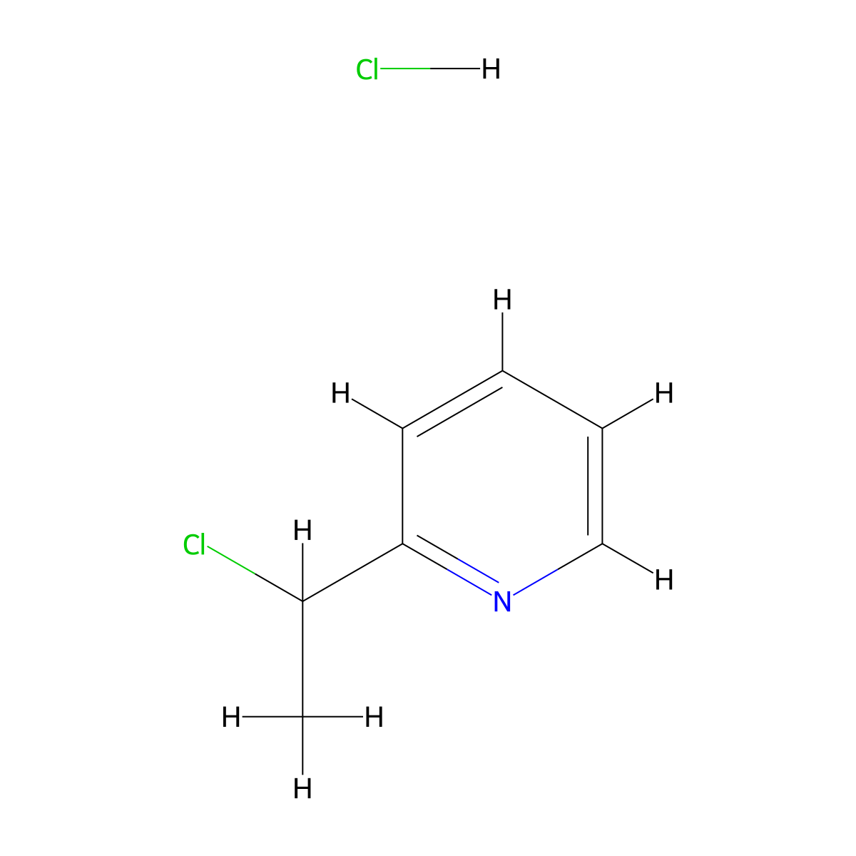 2-(1-Chloroethyl)pyridine hydrochloride molecular structure, CAS 149691-40-7