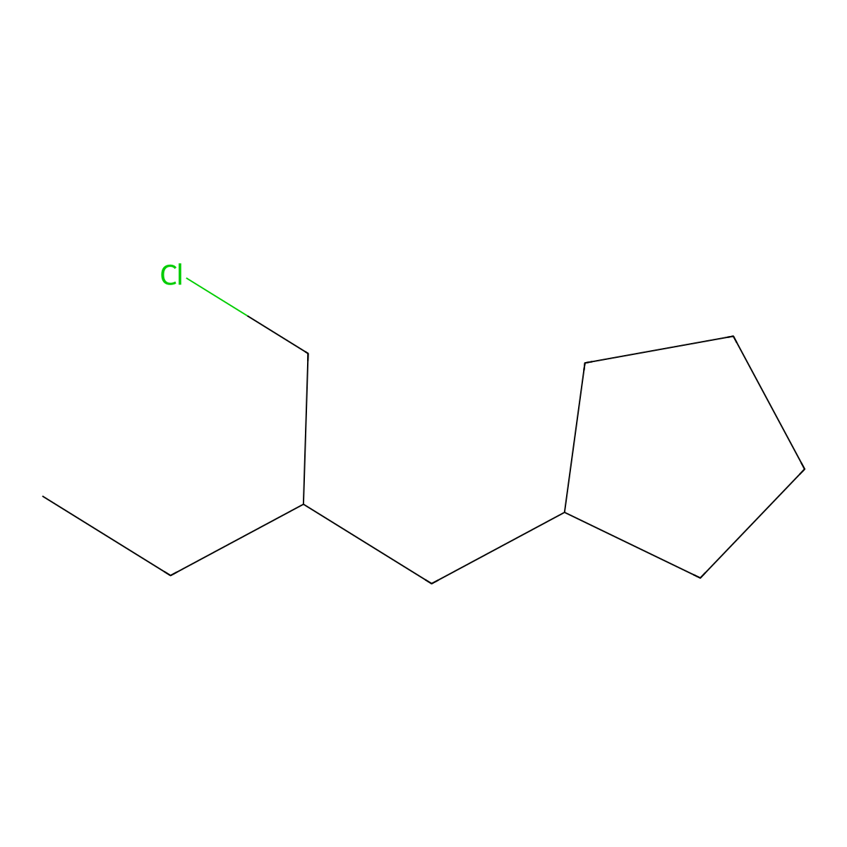 [2-(Chloromethyl)butyl]cyclopentane molecular structure, CAS 1496920-54-7