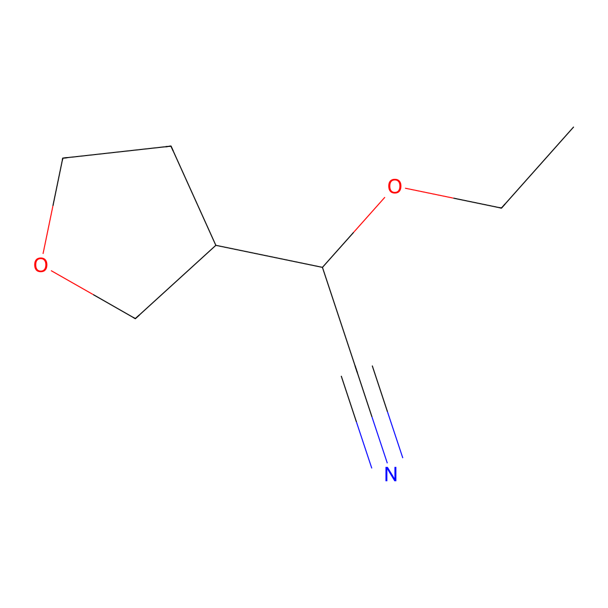 2-Ethoxy-2-(oxolan-3-yl)acetonitrile molecular structure, CAS 1496926-11-4