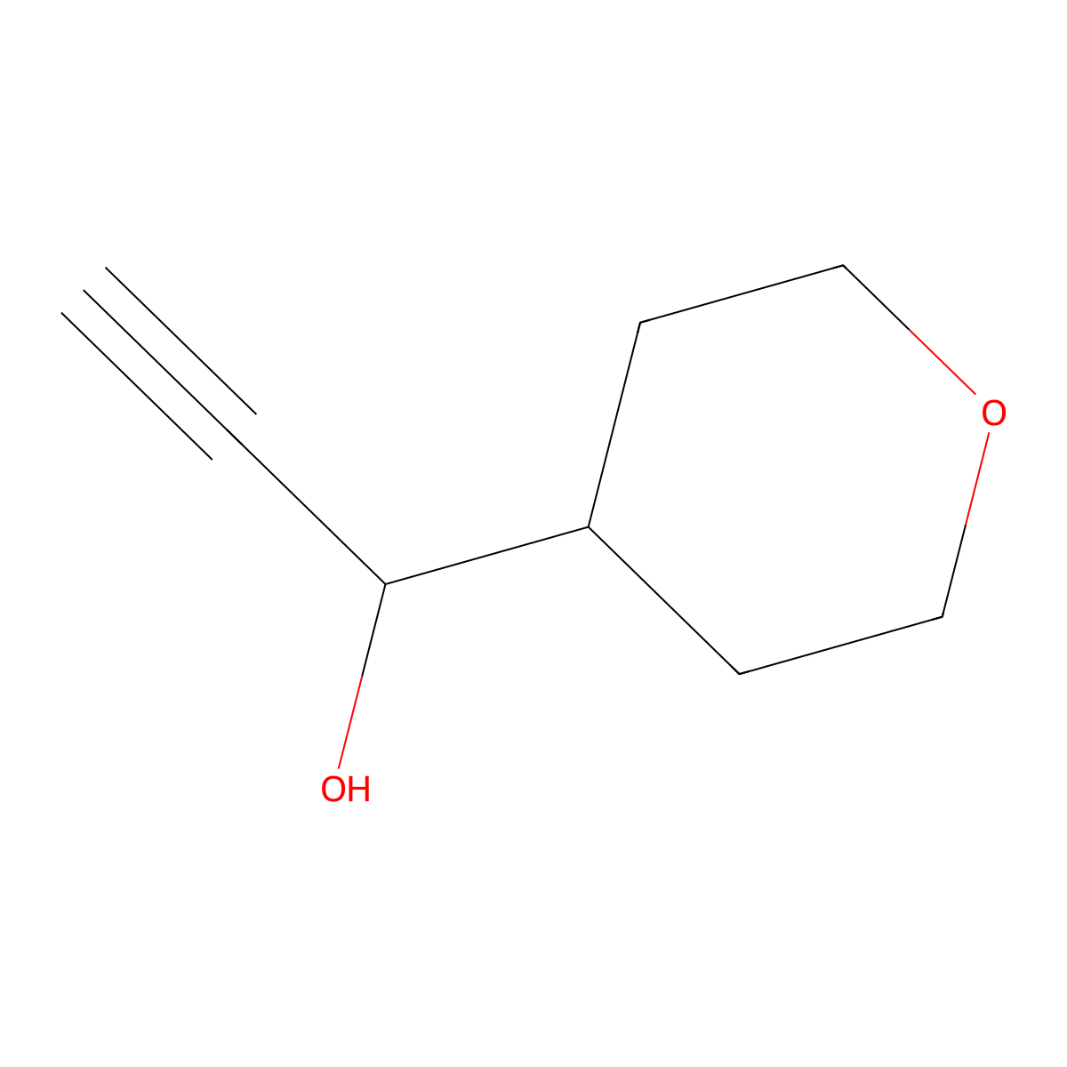 1-(tetrahydro-2H-pyran-4-yl)prop-2-yn-1-ol molecular structure, CAS 1496941-28-6