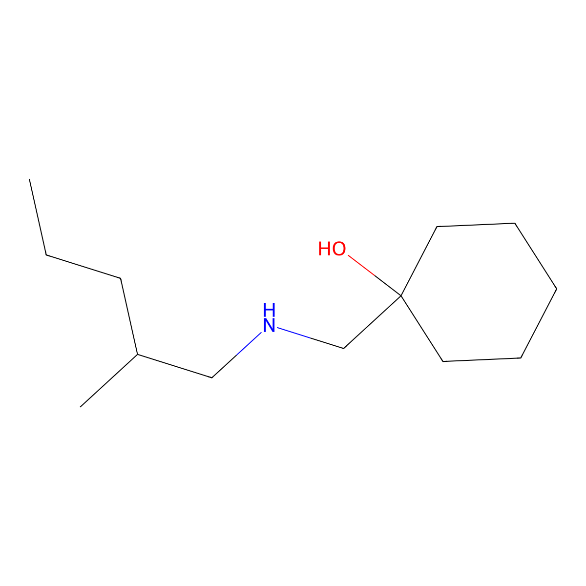 1-{[(2-Methylpentyl)amino]methyl}cyclohexan-1-ol molecular structure, CAS 1496944-63-8