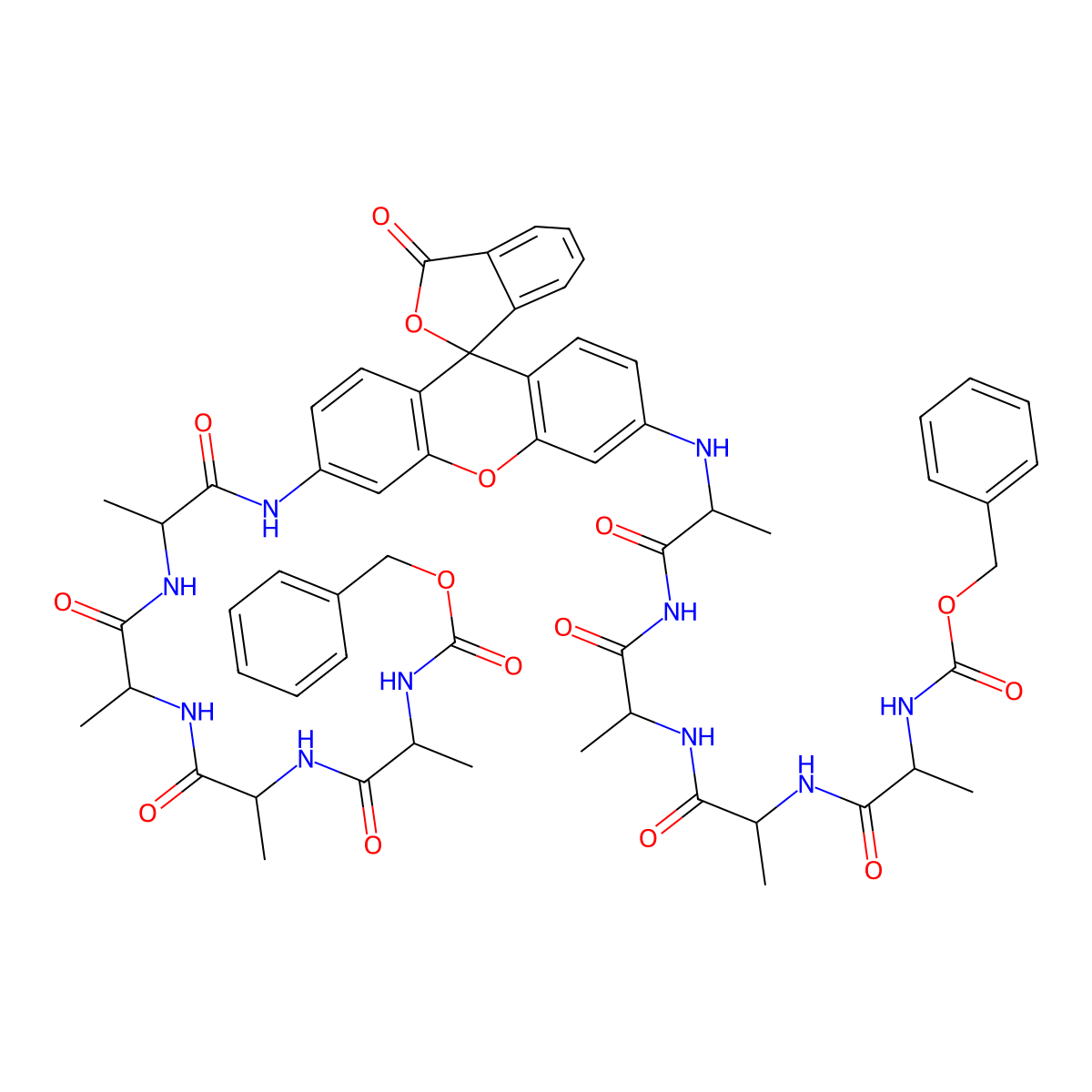 bis(N-benzyloxycarbonyltetraalanyl)rhodamine molecular structure, CAS 149695-85-2