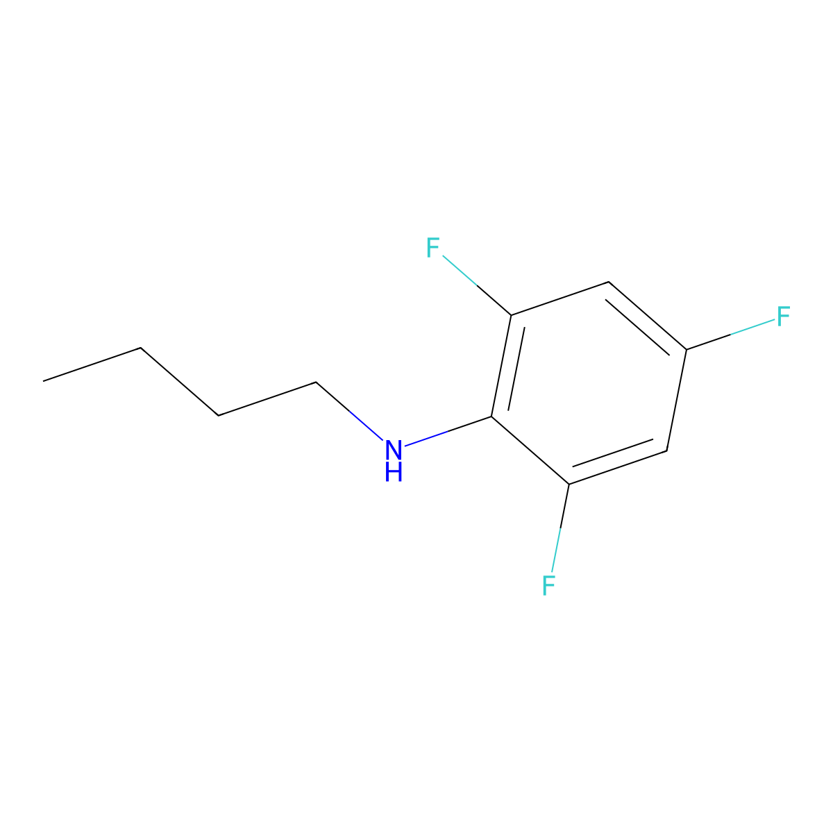N-butyl-2,4,6-trifluoroaniline molecular structure, CAS 1496969-61-9