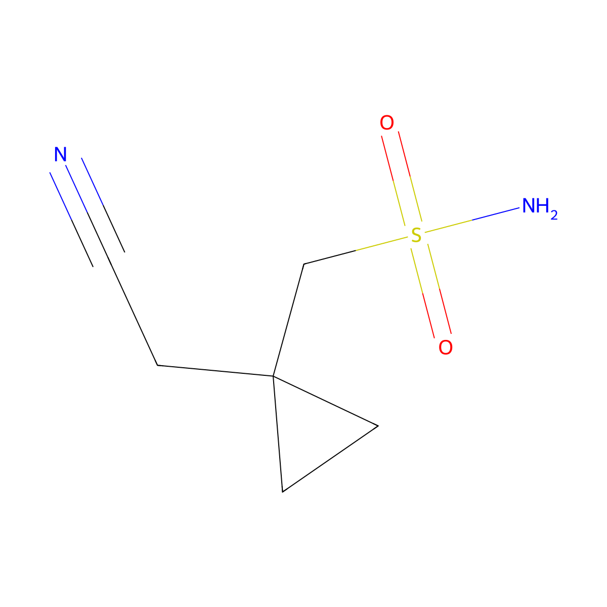 [1-(Cyanomethyl)cyclopropyl]methanesulfonamide molecular structure, CAS 1496977-37-7