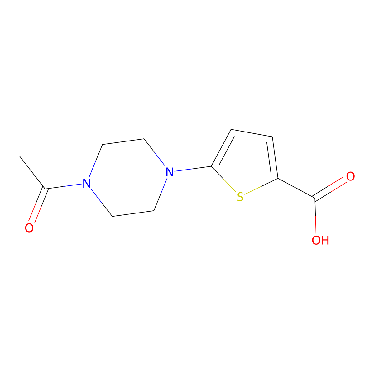 5-(4-Acetylpiperazin-1-yl)thiophene-2-carboxylic acid molecular structure, CAS 1496979-41-9