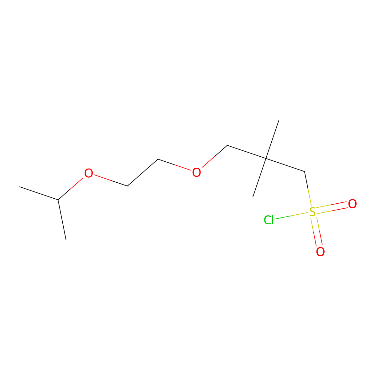 3-(2-Isopropoxyethoxy)-2,2-dimethylpropane-1-sulfonyl chloride molecular structure, CAS 1496981-06-6