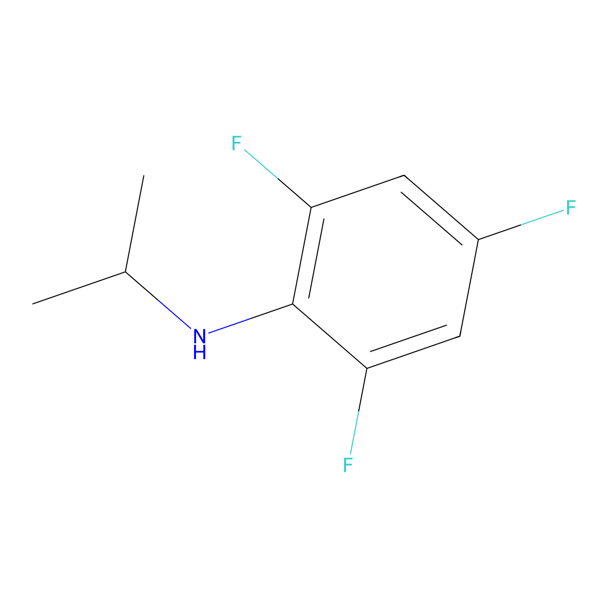 2,4,6-trifluoro-N-(propan-2-yl)aniline molecular structure, CAS 1496981-21-5