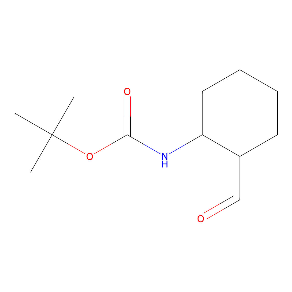 tert-butyl N-(2-formylcyclohexyl)carbamate molecular structure, CAS 1496985-27-3