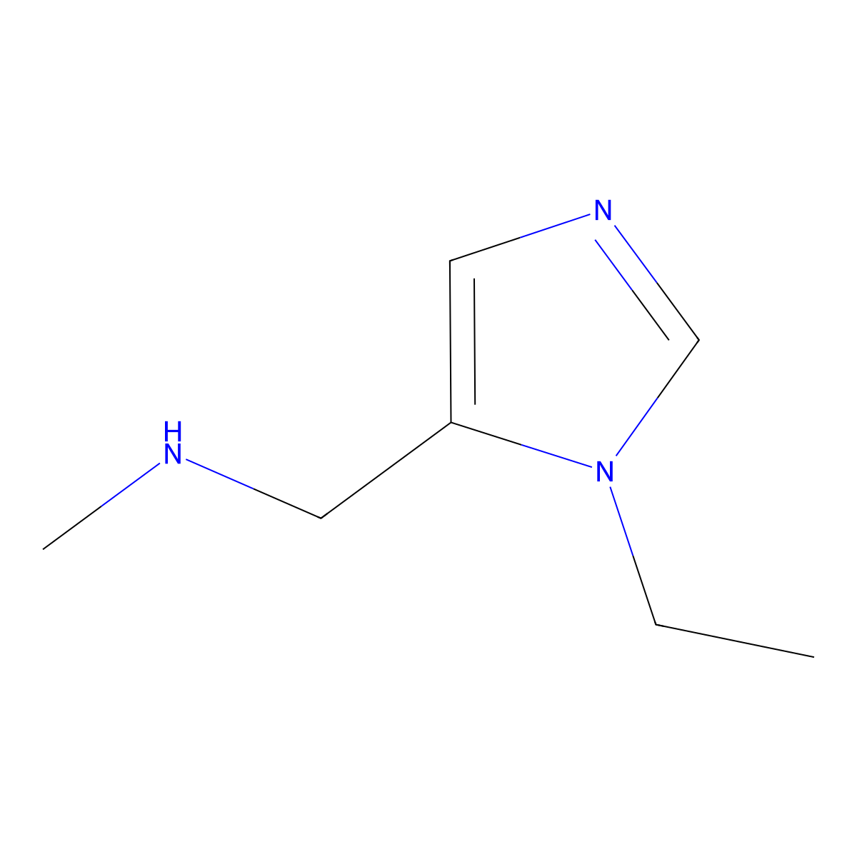 ((1-ethyl-1H-imidazol-5-yl)methyl)(methyl)amine molecular structure, CAS 1496988-25-0
