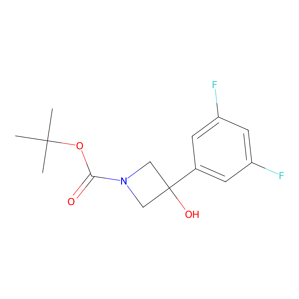 Tert-butyl 3-(3,5-difluorophenyl)-3-hydroxyazetidine-1-carboxylate molecular structure, CAS 1496994-10-5
