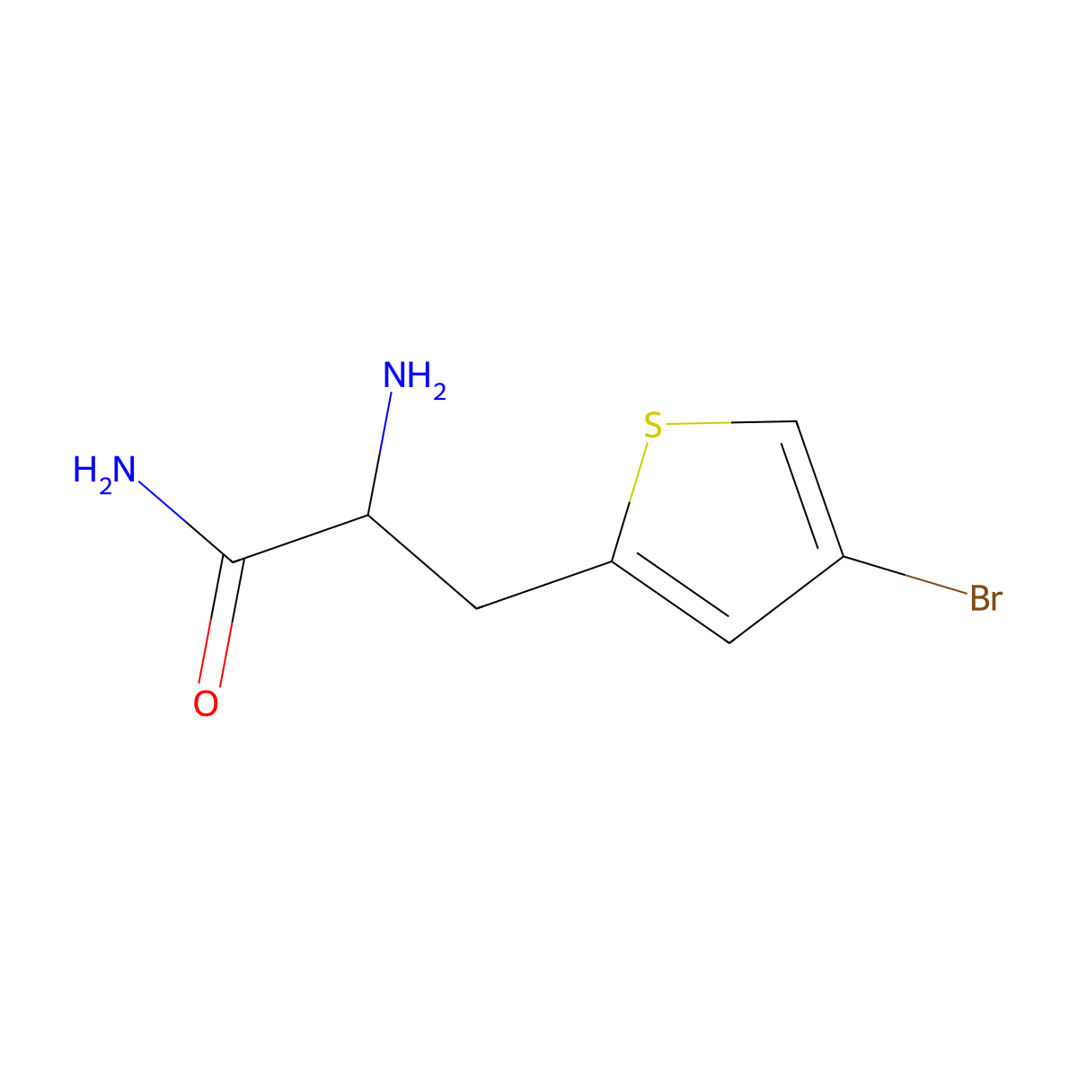2-Amino-3-(4-bromothiophen-2-yl)propanamide molecular structure, CAS 1496994-22-9