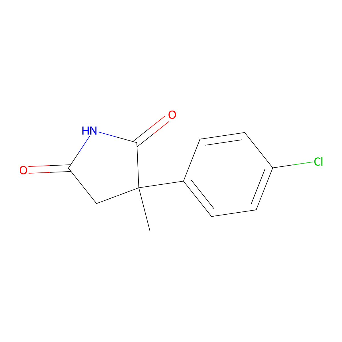 3-(4-Chlorophenyl)-3-methyl-2,5-pyrrolidinedione molecular structure, CAS 1497-18-3