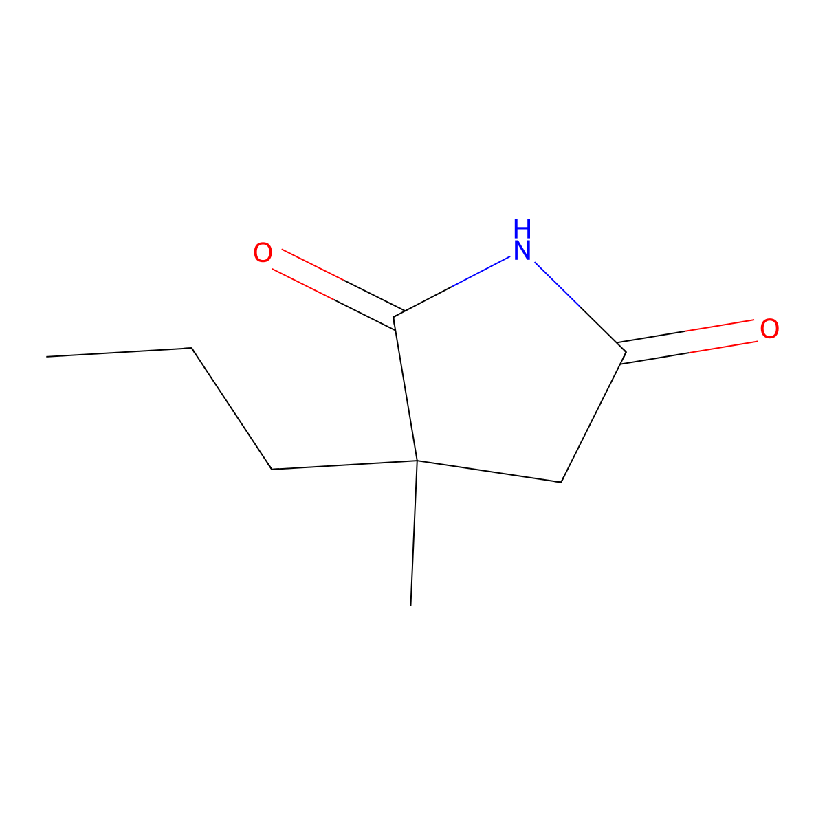 3-Methyl-3-propyl-2,5-pyrrolidinedione molecular structure, CAS 1497-19-4