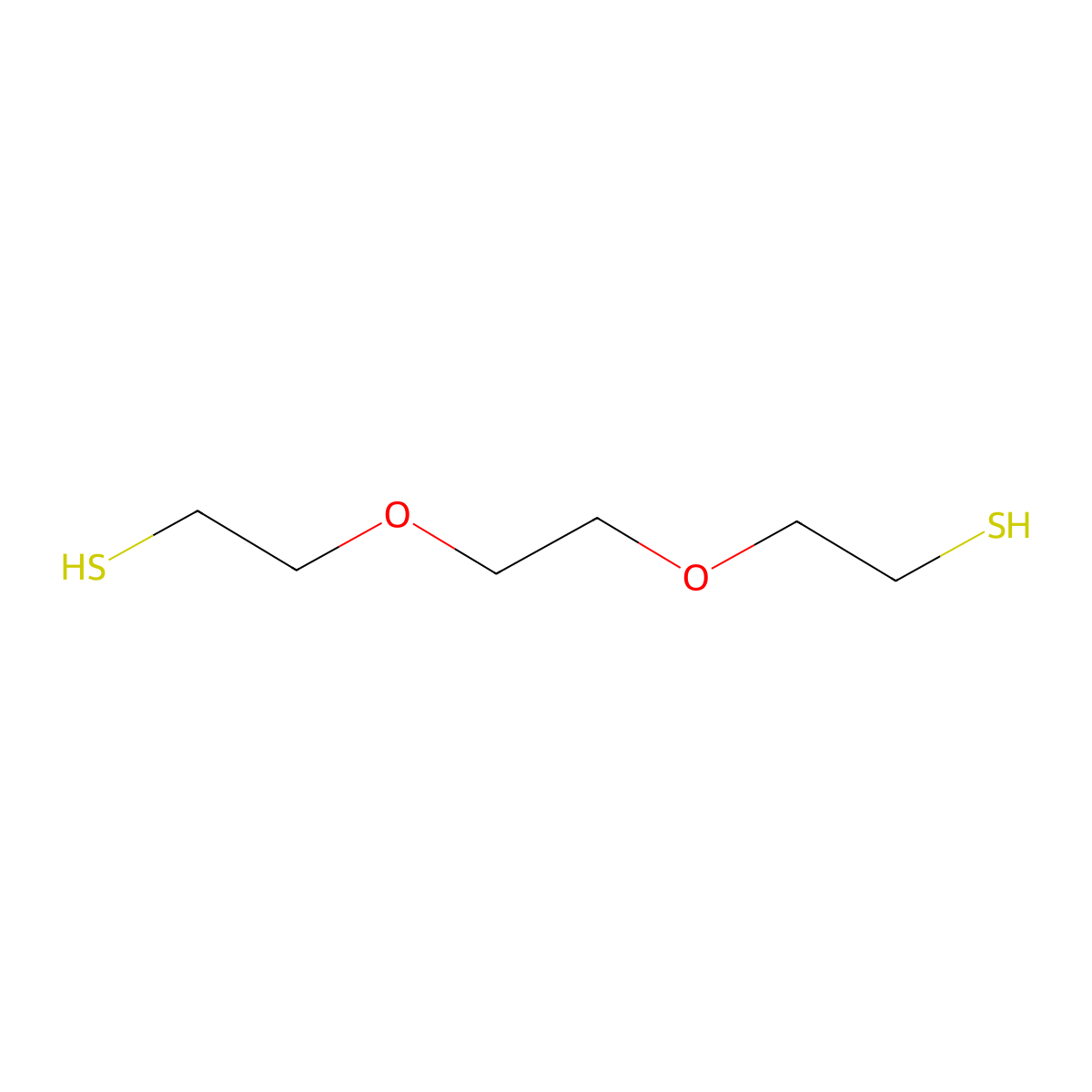 Triethylene glycol dimercaptan molecular structure, CAS 14970-87-7