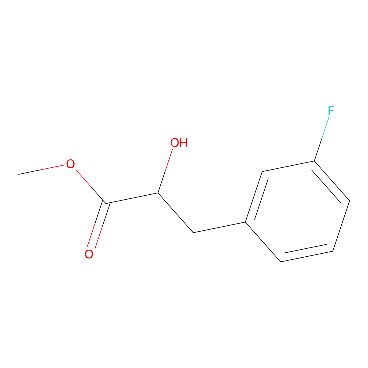Methyl 3-(3-fluorophenyl)-2-hydroxypropanoate molecular structure, CAS 1497001-59-8