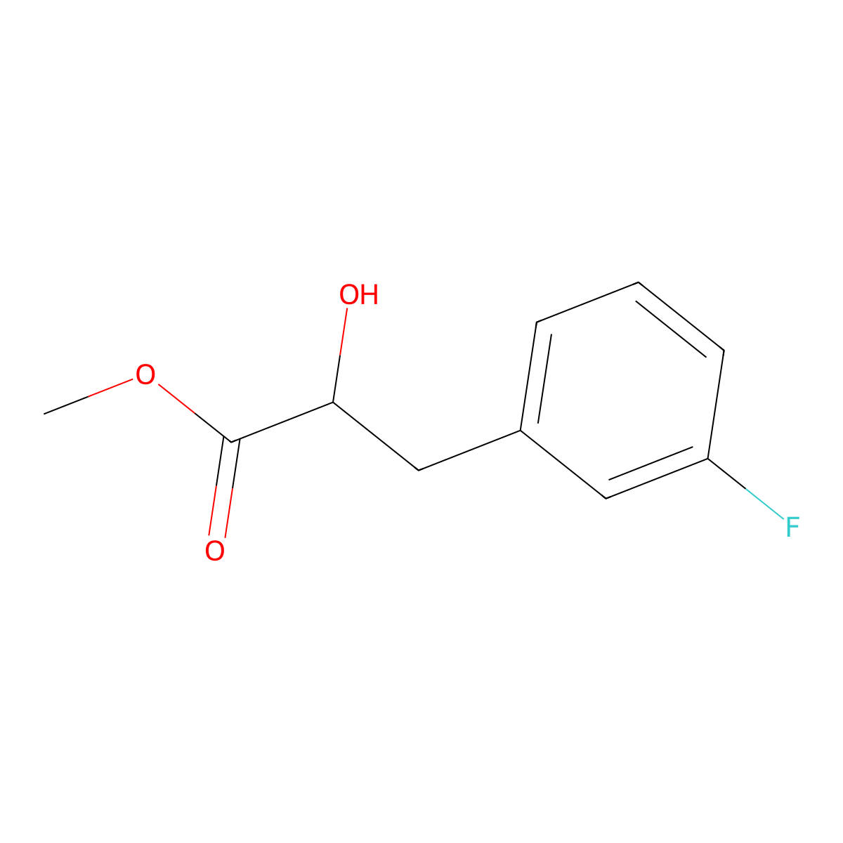 Methyl 3-(3-fluorophenyl)-2-hydroxypropanoate molecular structure, CAS 1497001-59-8