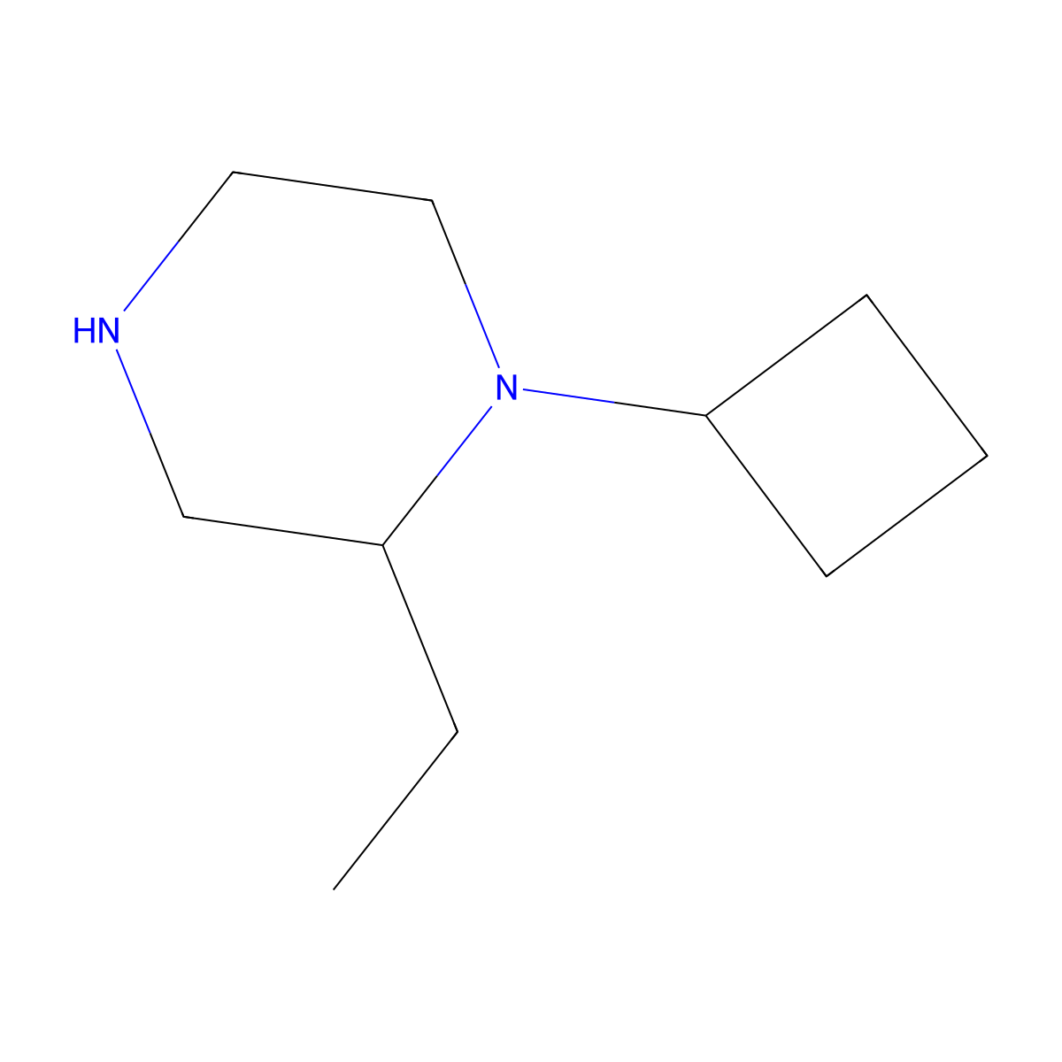 1-Cyclobutyl-2-ethylpiperazine molecular structure, CAS 1497014-46-6