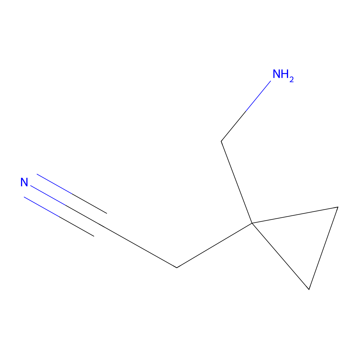 2-[1-(Aminomethyl)cyclopropyl]acetonitrile molecular structure, CAS 1497016-50-8