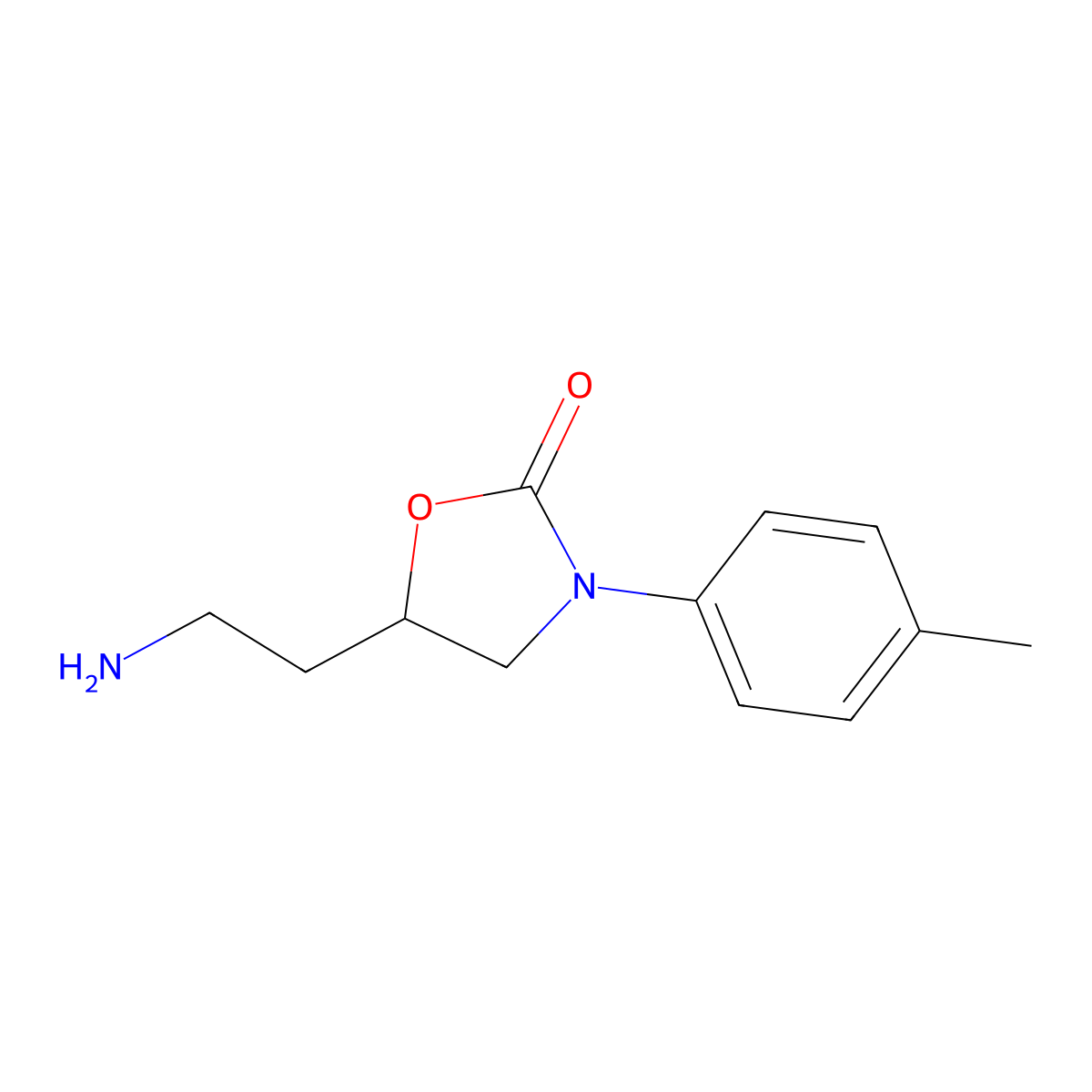5-(2-Aminoethyl)-3-(4-methylphenyl)-1,3-oxazolidin-2-one molecular structure, CAS 1497022-17-9