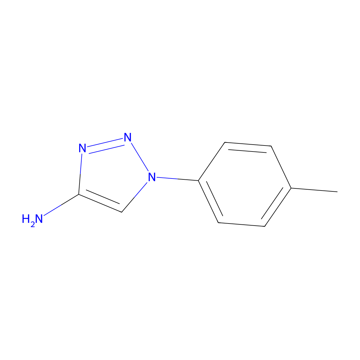 1-(4-methylphenyl)-1H-1,2,3-triazol-4-amine molecular structure, CAS 1497023-17-2