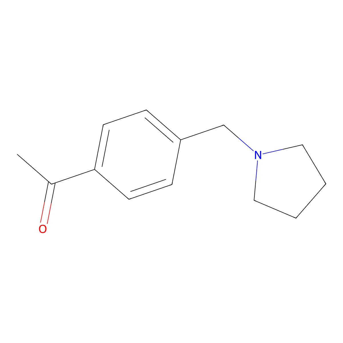 1-{4-[(Pyrrolidin-1-yl)methyl]phenyl}ethan-1-one molecular structure, CAS 149704-65-4