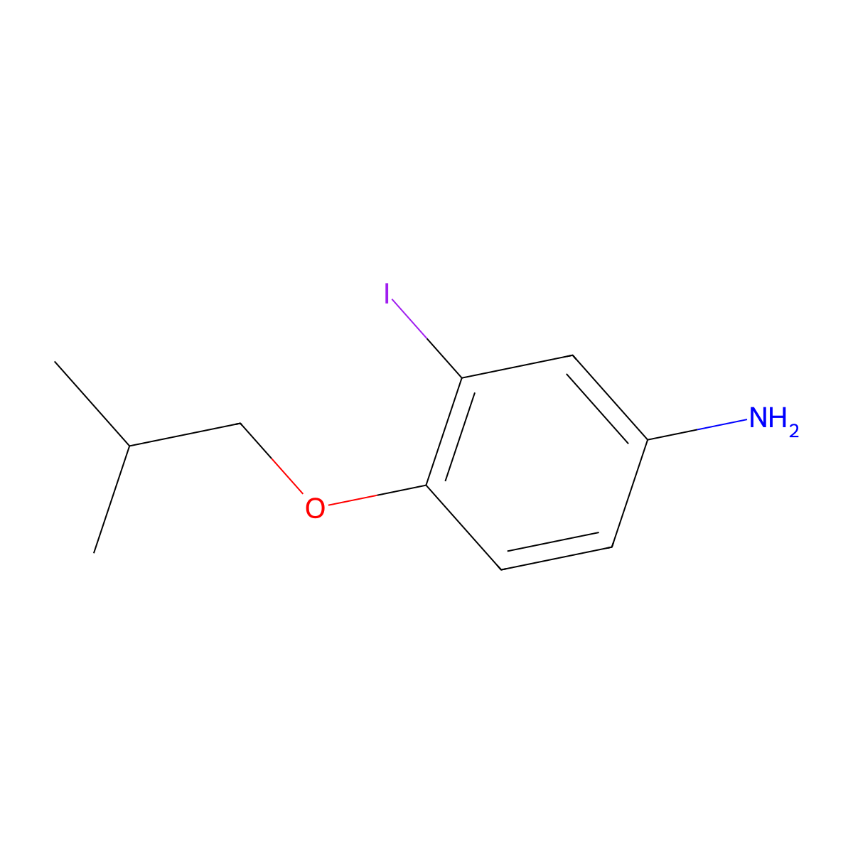 3-Iodo-4-(2-methylpropoxy)aniline molecular structure, CAS 1497048-02-8