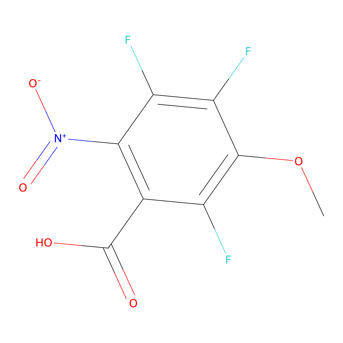 2,4,5-Trifluoro-3-methoxy-6-nitrobenzoic acid molecular structure, CAS 149707-41-5
