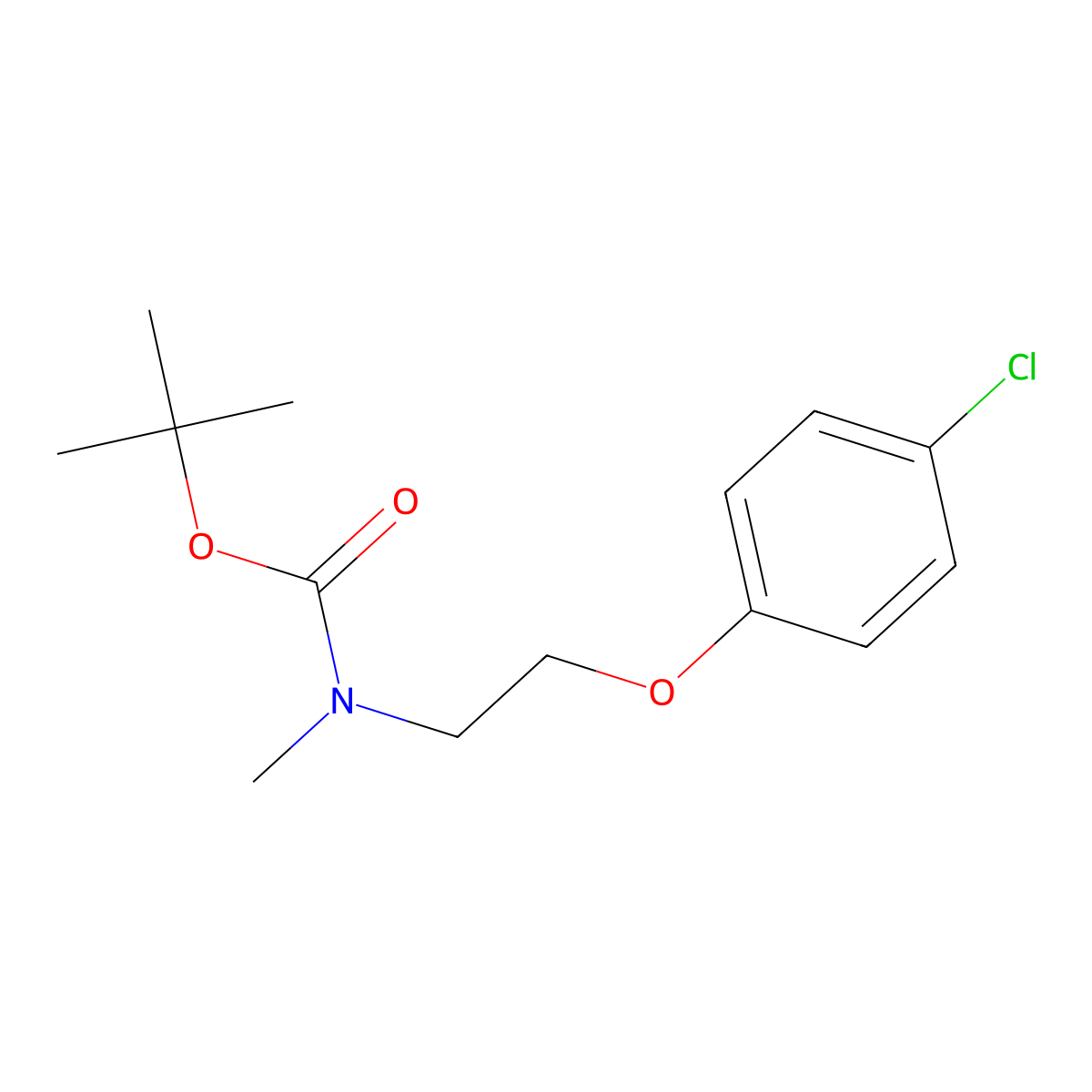 tert-butyl N-[2-(4-chlorophenoxy)ethyl]-N-methylcarbamate molecular structure, CAS 1497078-34-8