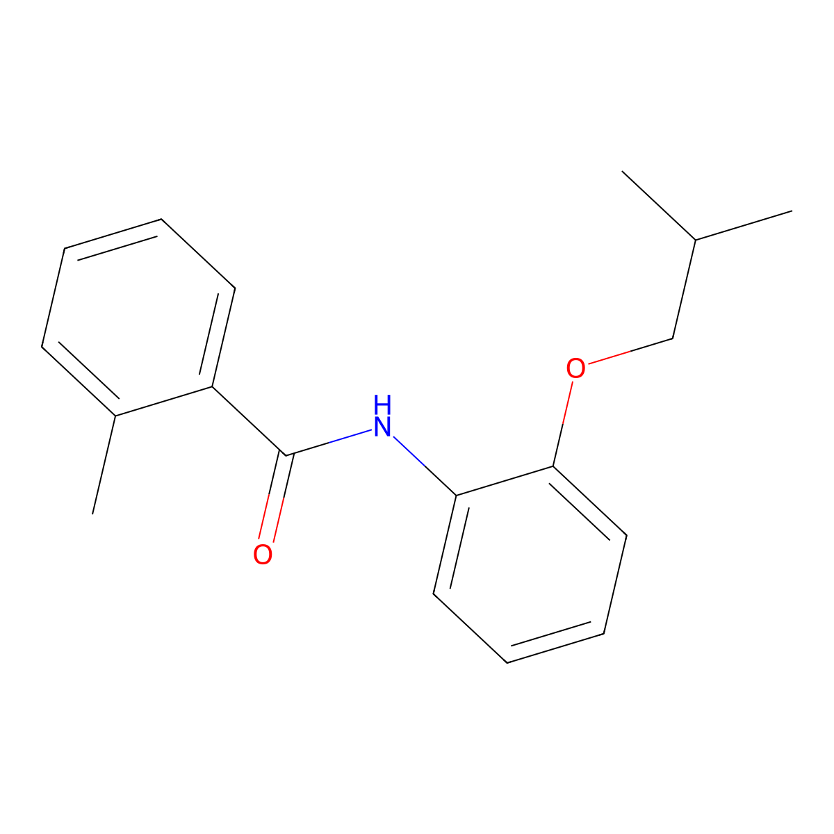 N-(2-isobutoxyphenyl)-2-methylbenzamide molecular structure, CAS 149708-22-5