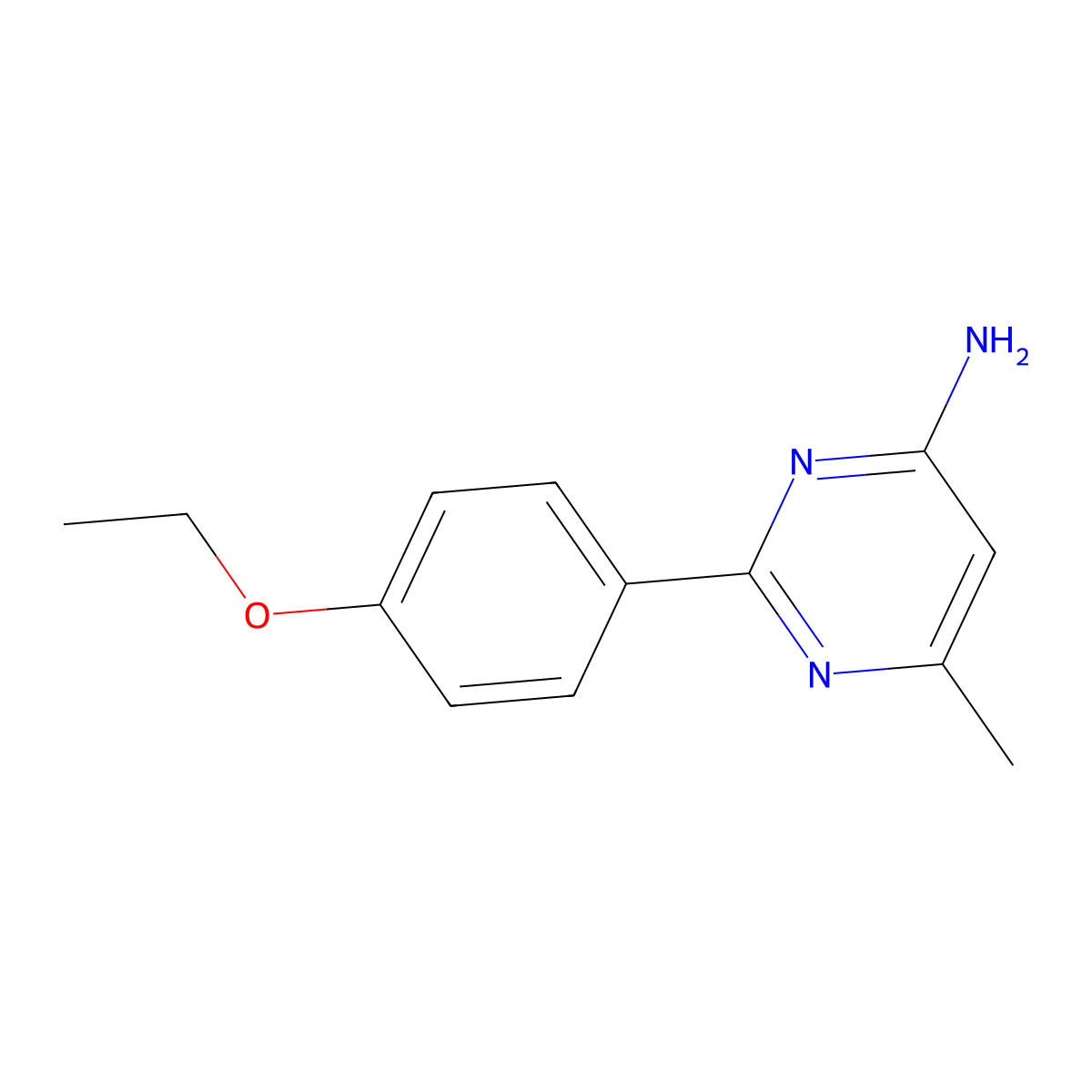 2-(4-Ethoxyphenyl)-6-methylpyrimidin-4-amine molecular structure, CAS 1497083-59-6