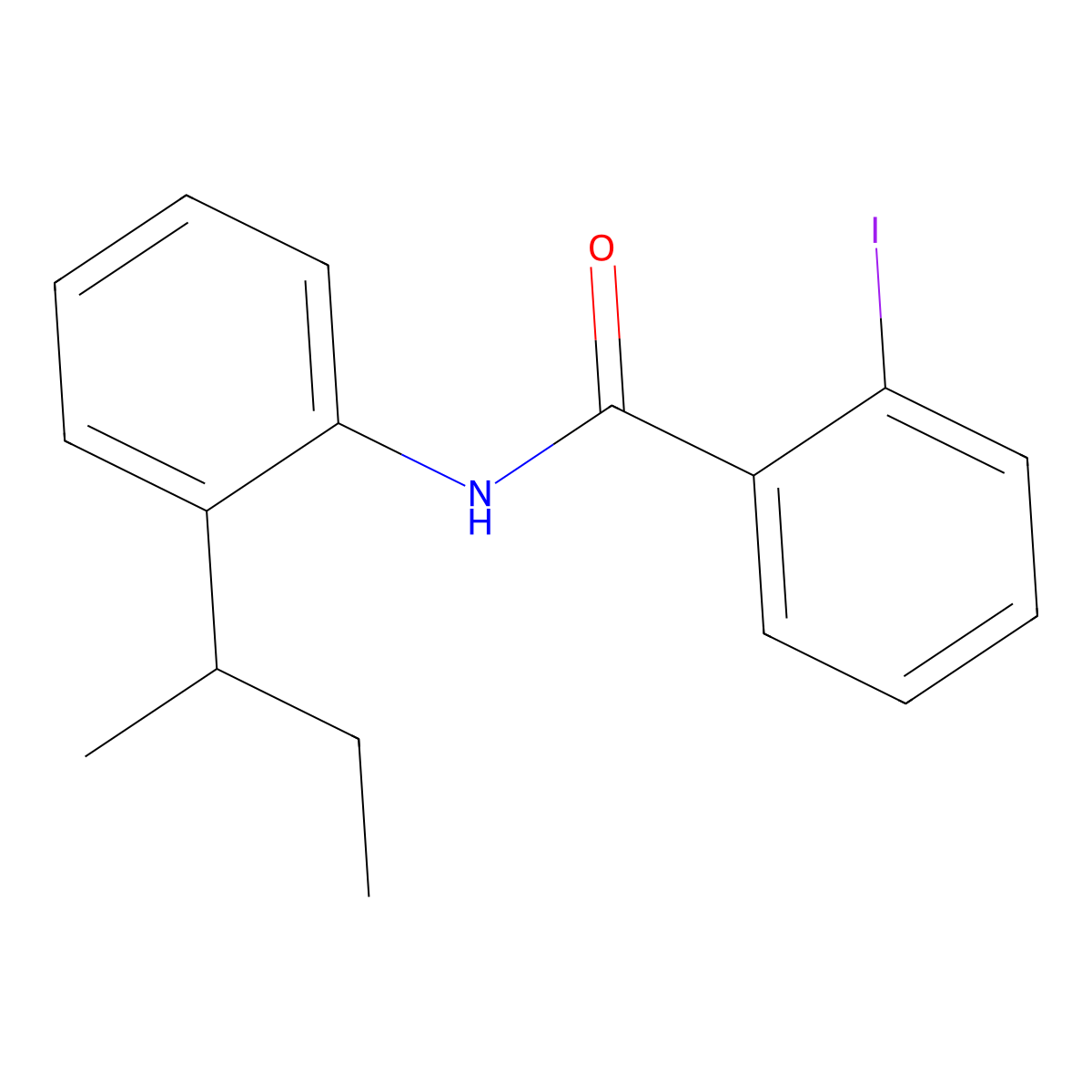 N-(2-butan-2-ylphenyl)-2-iodobenzamide molecular structure, CAS 149709-24-0