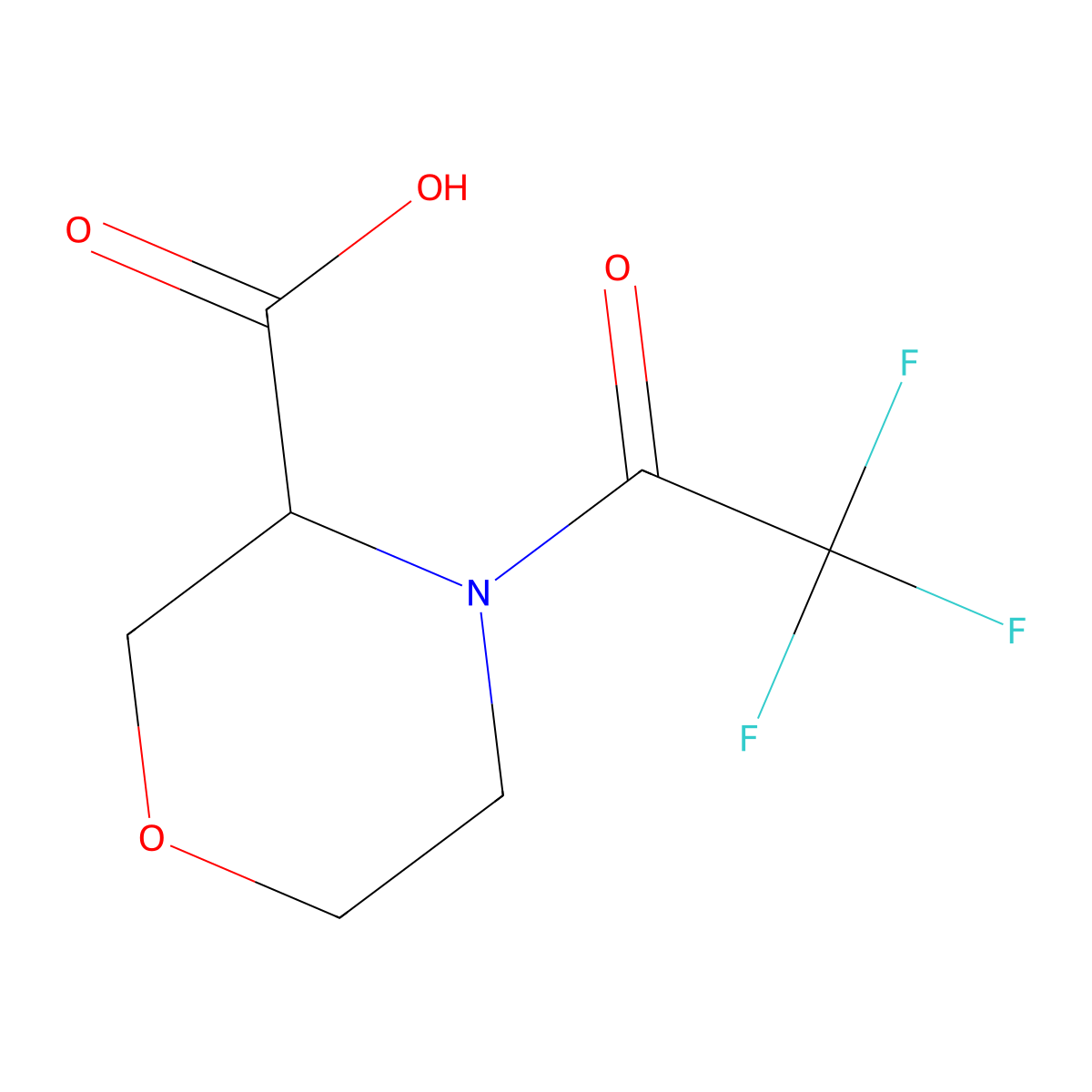 4-(2,2,2-Trifluoroacetyl)morpholine-3-carboxylic acid molecular structure, CAS 1497095-34-7
